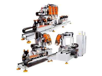 Máquina de soldagem para soleira de porta de automóvel